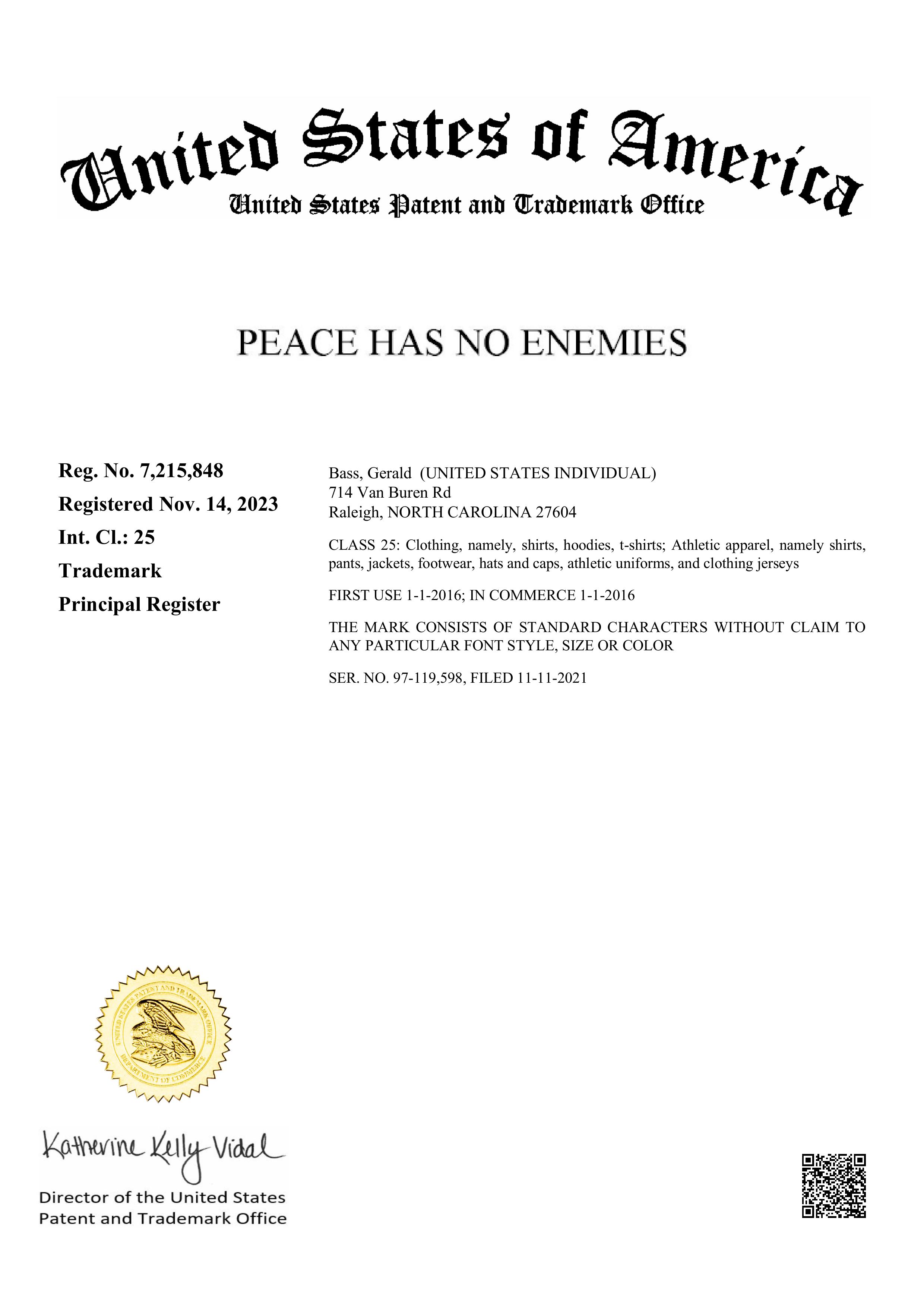 Peace Has No Enemies